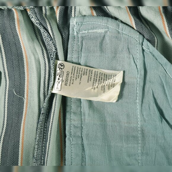 Free People Marielle Pull-On Pants XL 12 Women Striped Trousers Blue Pant 44991 - Picture 5 of 5